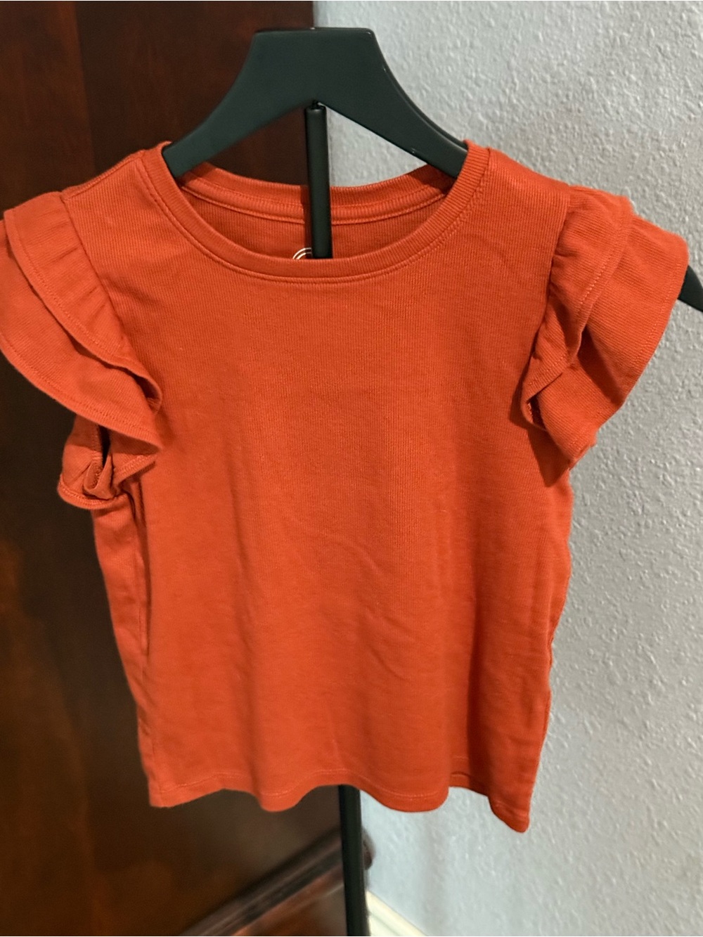 wonder nation Orange Ruffle Sleeve Tee